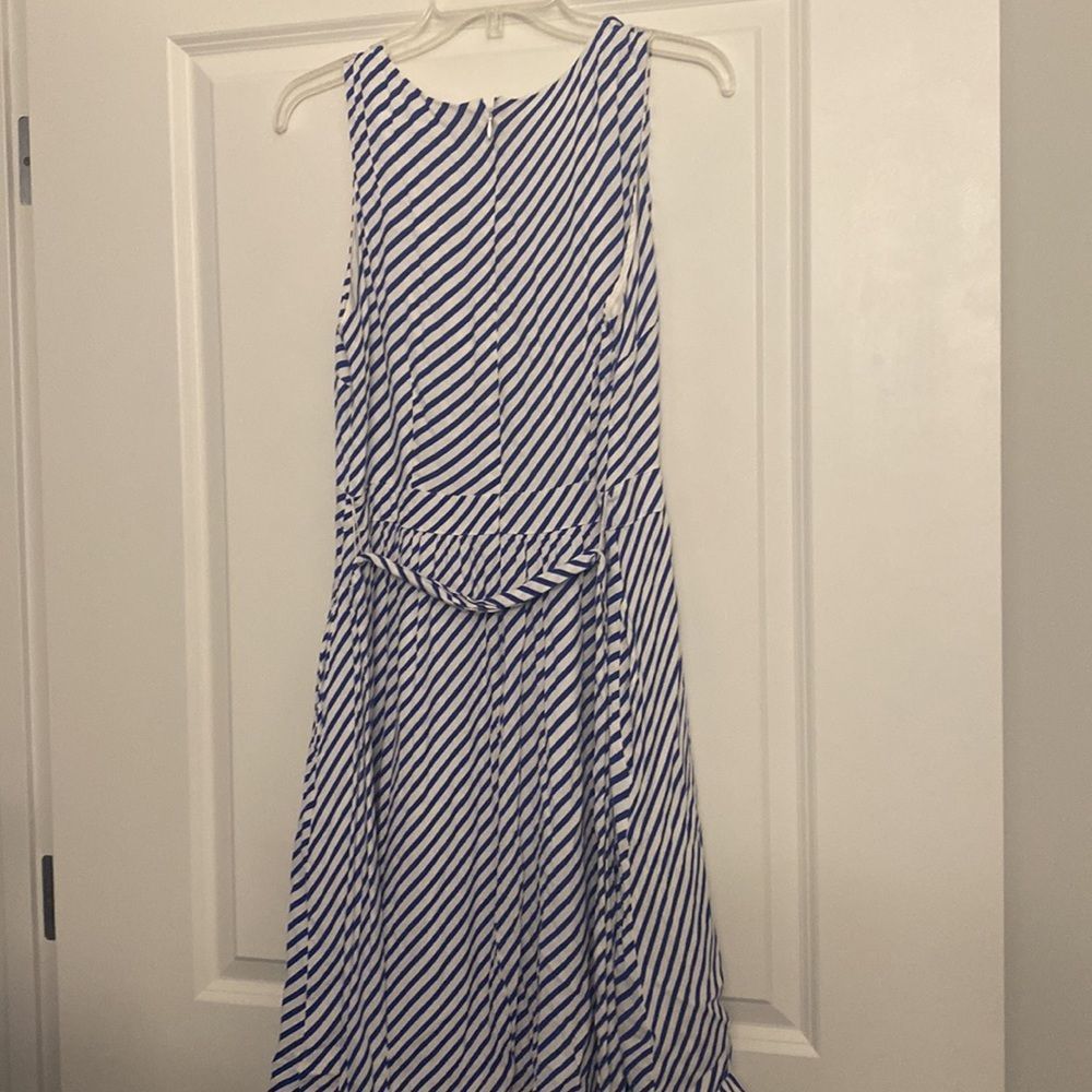 LOFT Black and White Striped Midi Dress - Picture 5 of 5